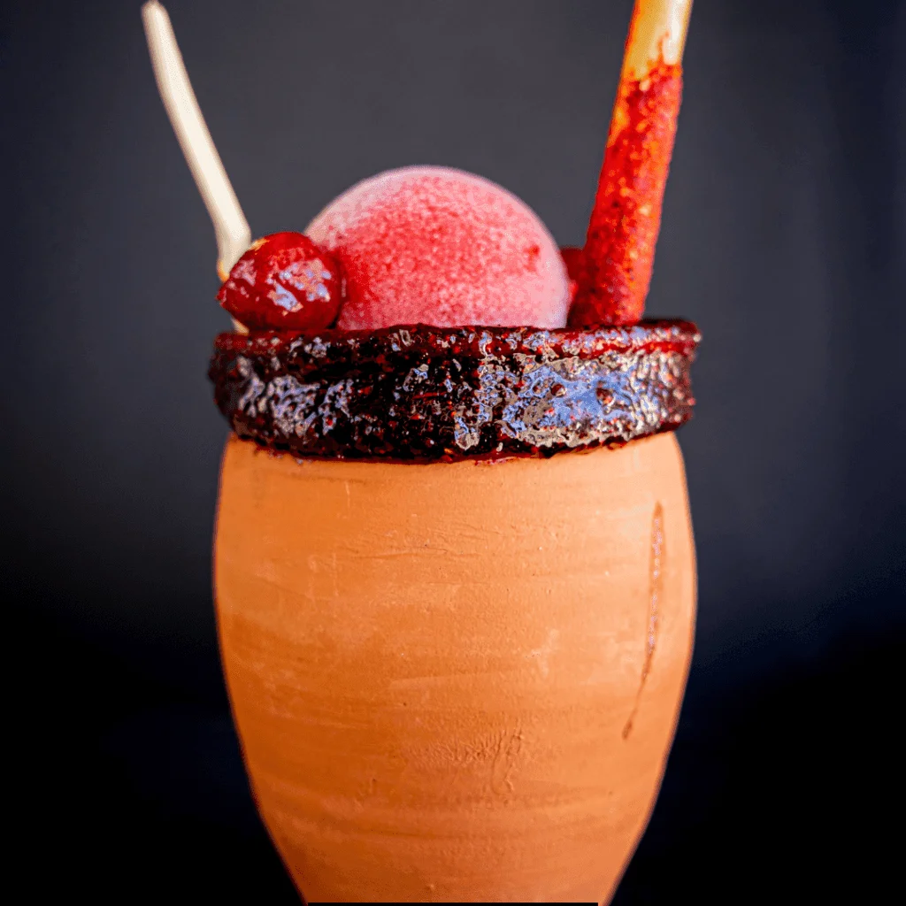 Cantarito Cocktail Recipe served in an earth pot