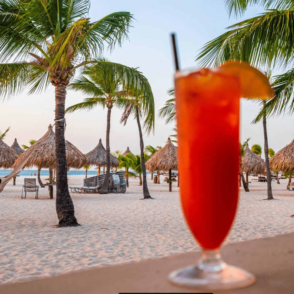 Aruba Ariba Cocktail on a beach