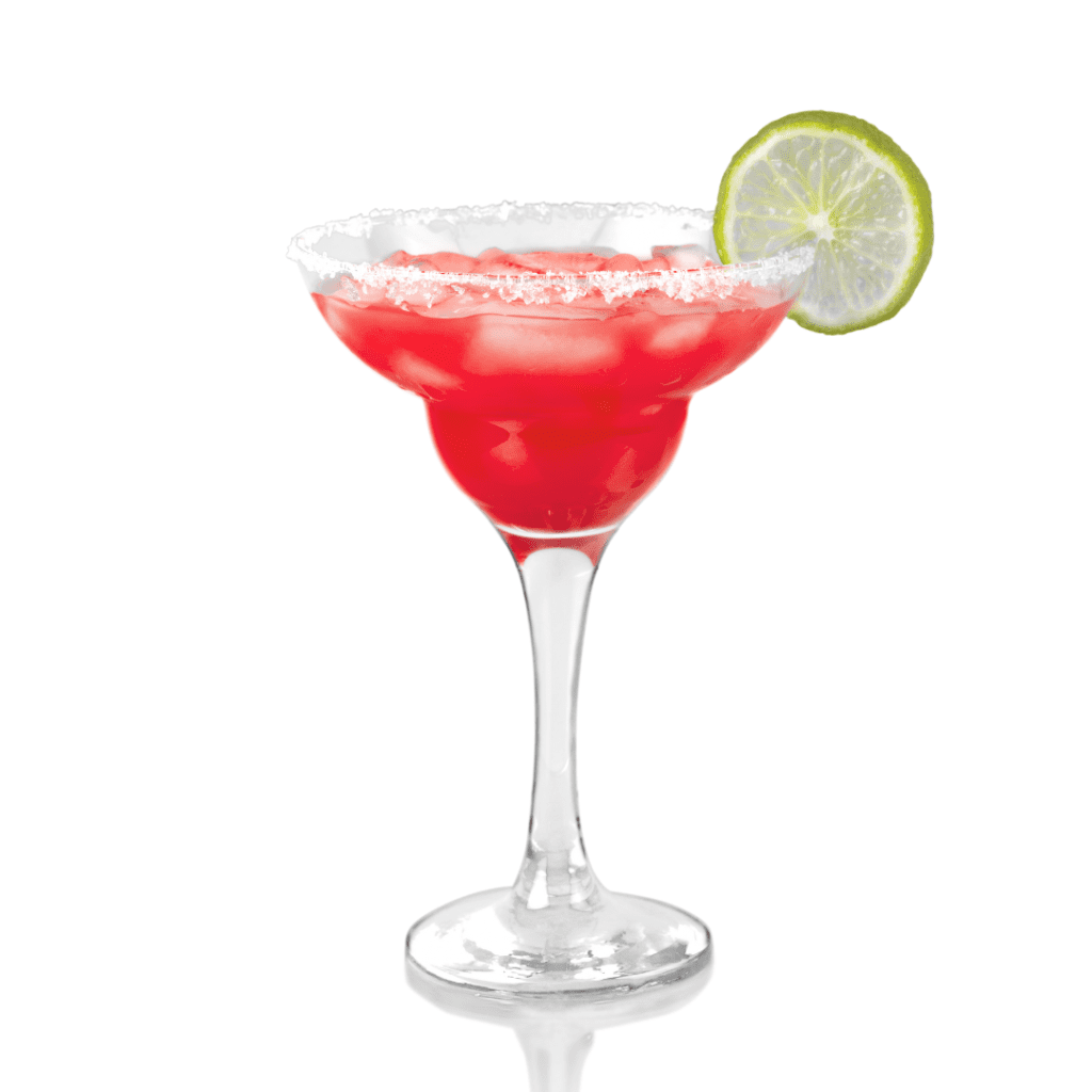 Flybird Strawberry Margarita served over ice