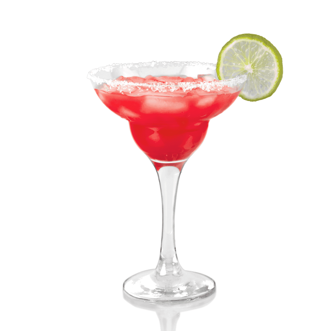 Flybird Strawberry Margarita served over ice