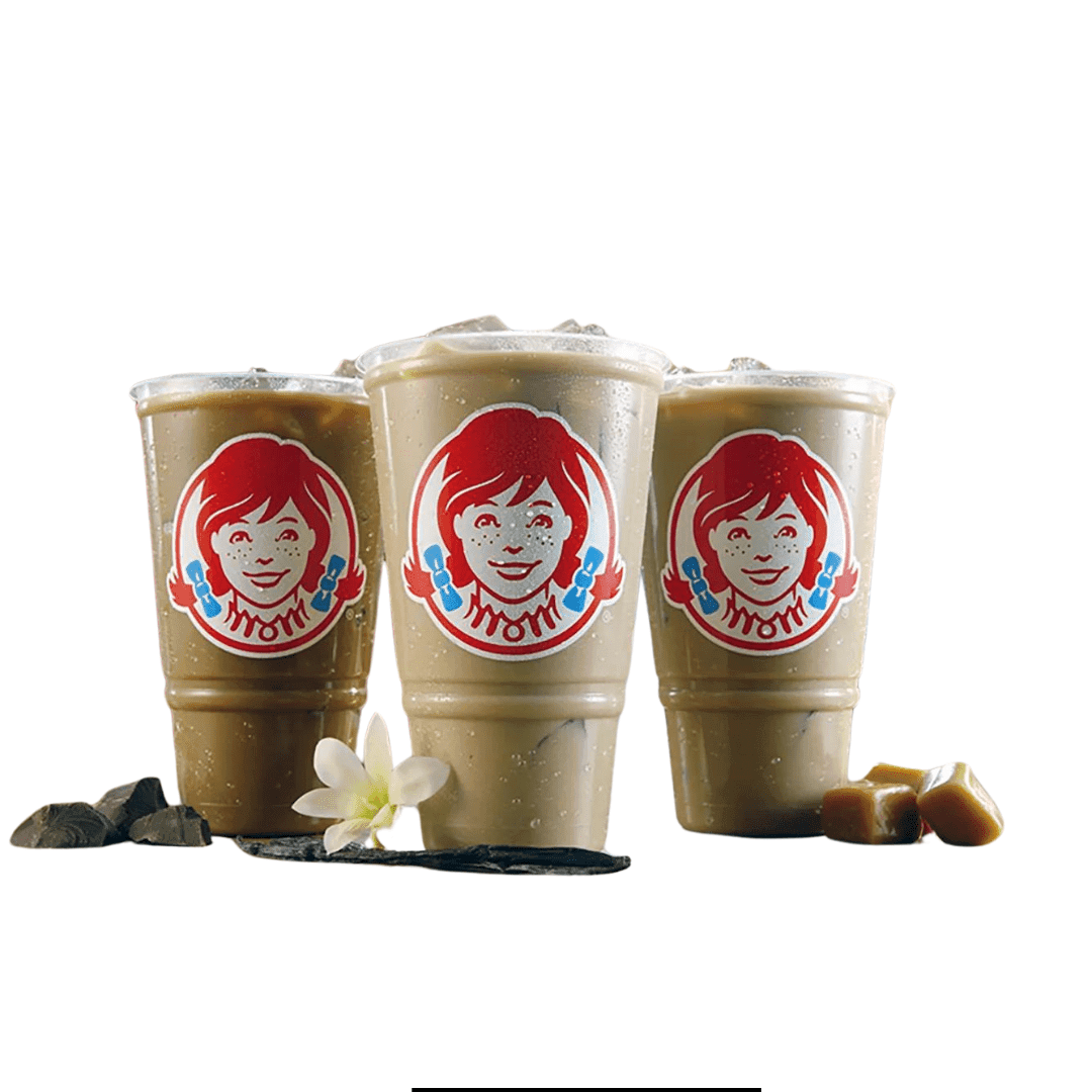 Three glasses of Wendy's Vanilla Frosty Cream Cold Brew