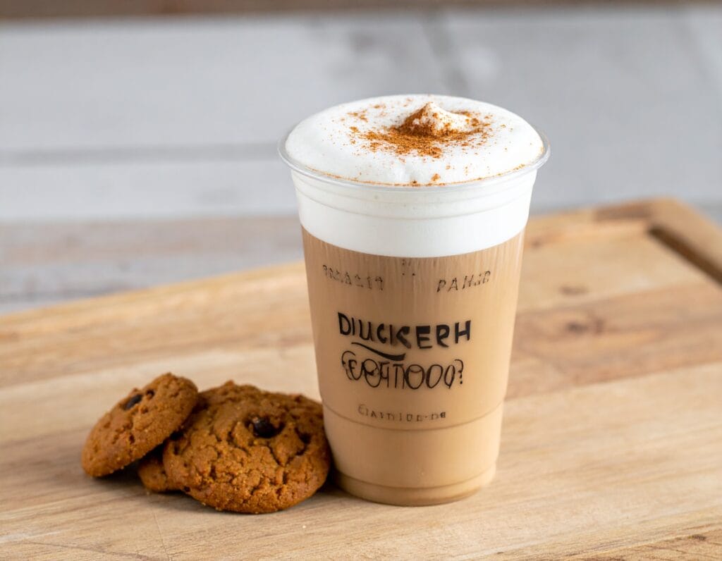 Delicious Copycat Dutch Bros Snickerdoodle with cookies beside on a wooden tray