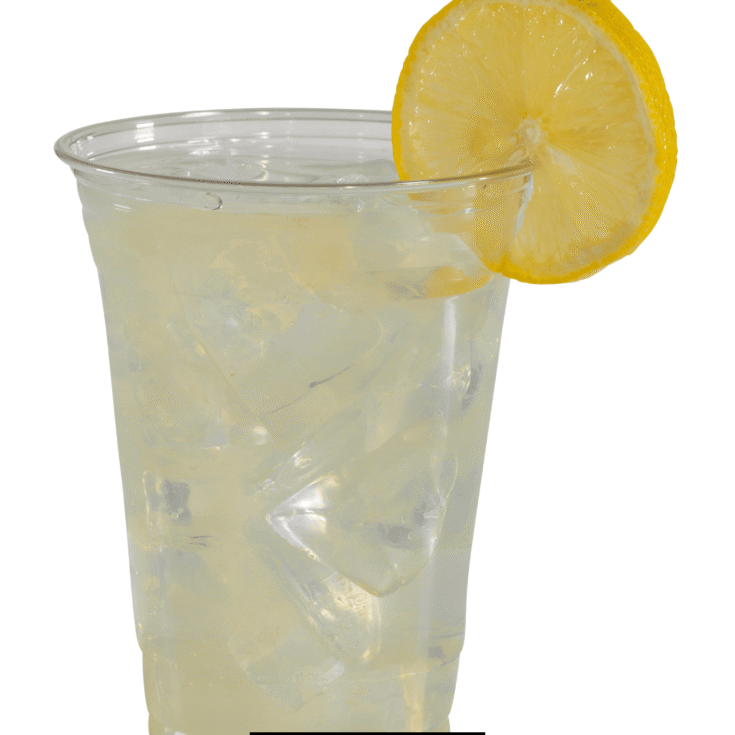 Refreshing Homemade Sprite Lemonade with a slice of lemon.